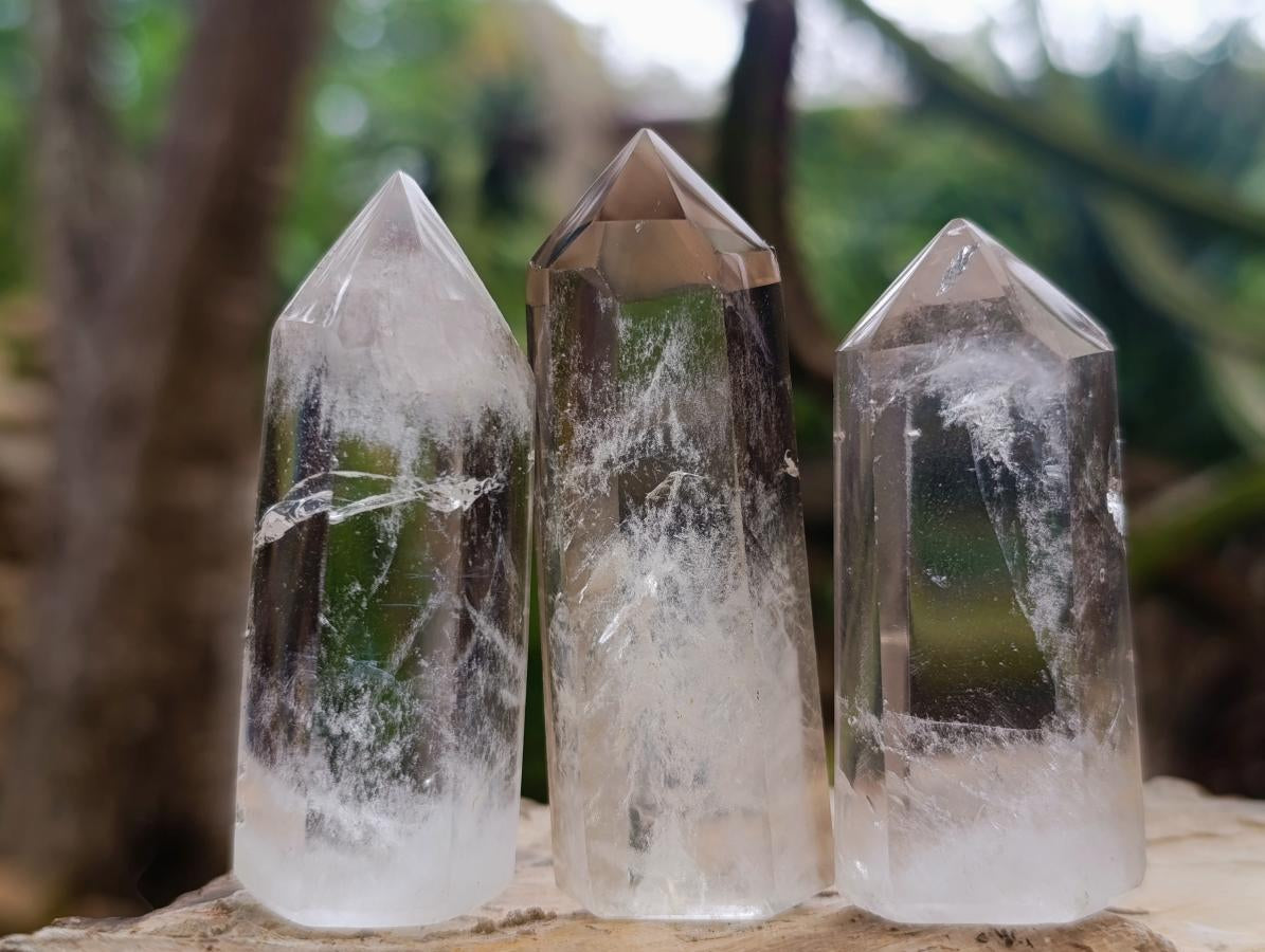 Polished Mix of Clear and Smokey Quartz Display Crystals x 24 From Madagascar - Toprock Gemstones and Minerals 