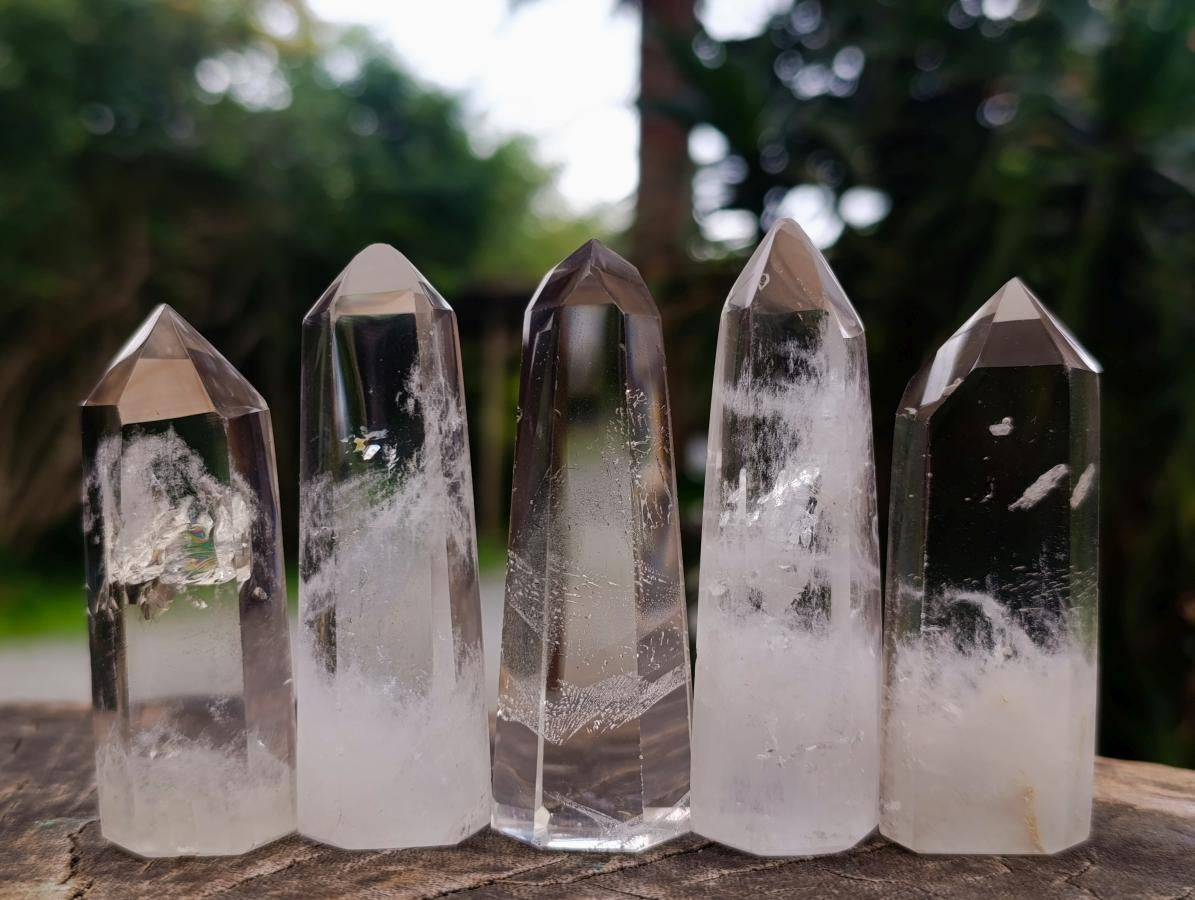 Polished Mix of Clear and Smokey Quartz Display Crystals x 24 From Madagascar - Toprock Gemstones and Minerals 