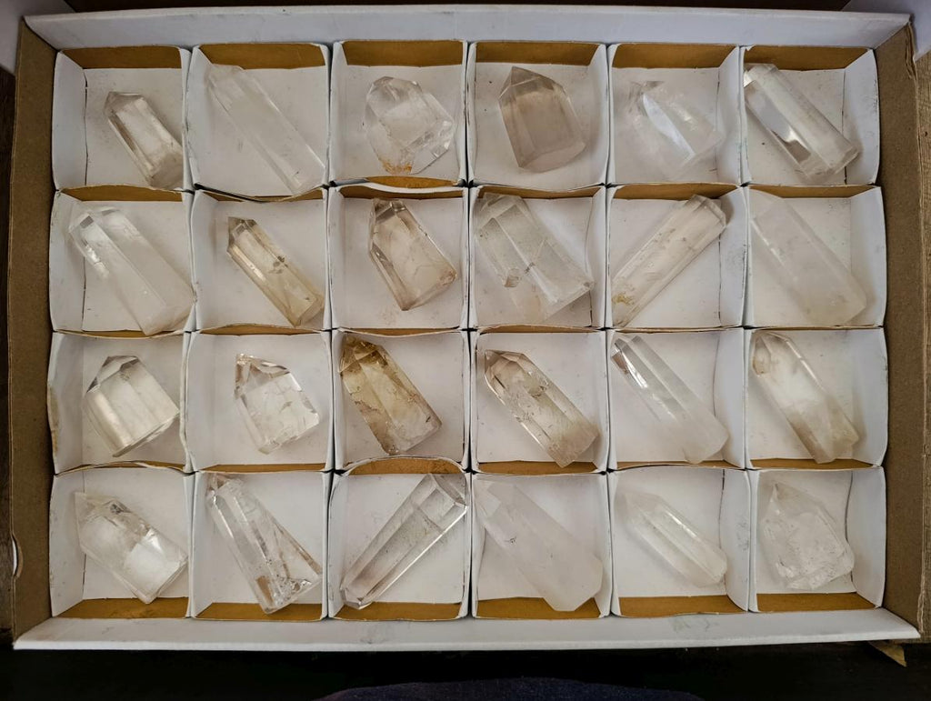 Polished Mix of Clear and Smokey Quartz Display Crystals x 24 From Madagascar - Toprock Gemstones and Minerals 