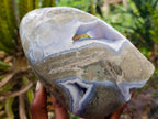 Polished Large Blue Lace Agate Standing Display Piece x 1 From Nsanje, Malawi - Toprock Gemstones and Minerals 