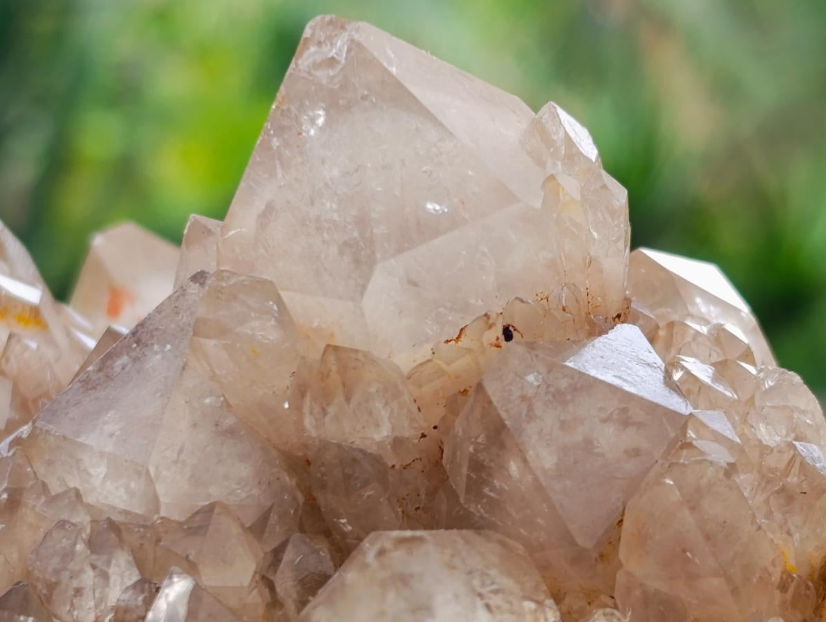 Natural Cascading White Phantom Smokey Luena Quartz Clusters x 2 From Luena, Congo - Toprock Gemstones and Minerals 