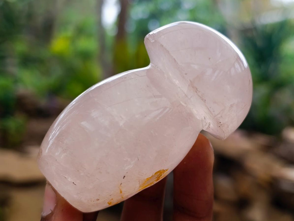 Polished Gemmy Rose Quartz Mushrooms x 12 From Madagascar - Toprock Gemstones and Minerals 