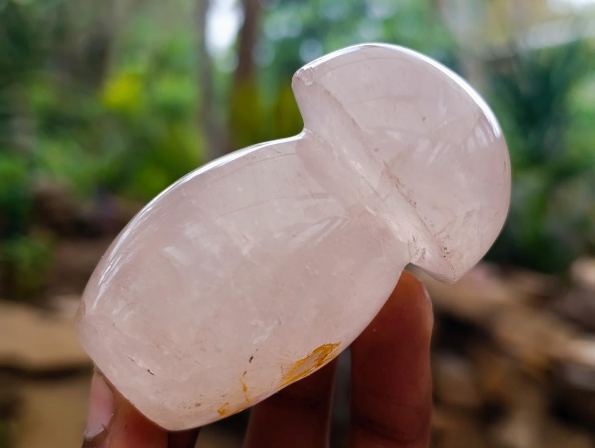 Polished Gemmy Rose Quartz Mushrooms x 12 From Madagascar - Toprock Gemstones and Minerals 
