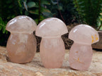 Polished Gemmy Rose Quartz Mushrooms x 12 From Madagascar - Toprock Gemstones and Minerals 