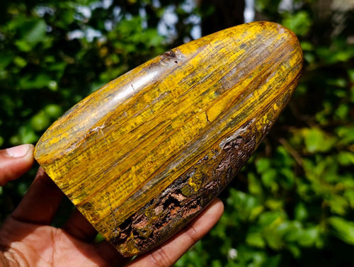 Polished Blue Golden Neolite Tigers Eye Standing Display Pieces x 3 From Prieska, South Africa - Toprock Gemstones and Minerals 