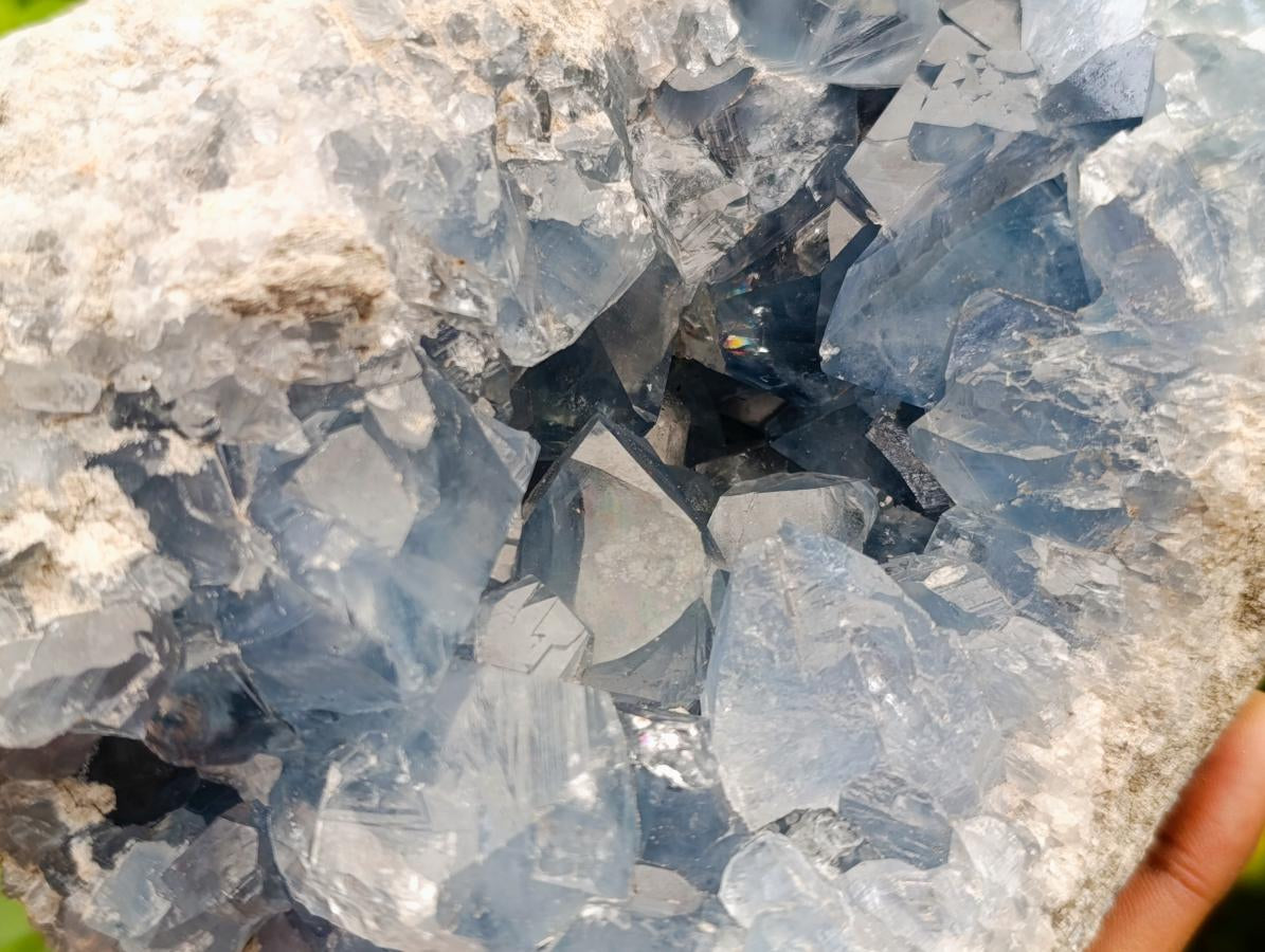 Natural Large Blue Celestite Geode Specimen x 1 From Sakoany, Madagascar - Toprock Gemstones and Minerals 
