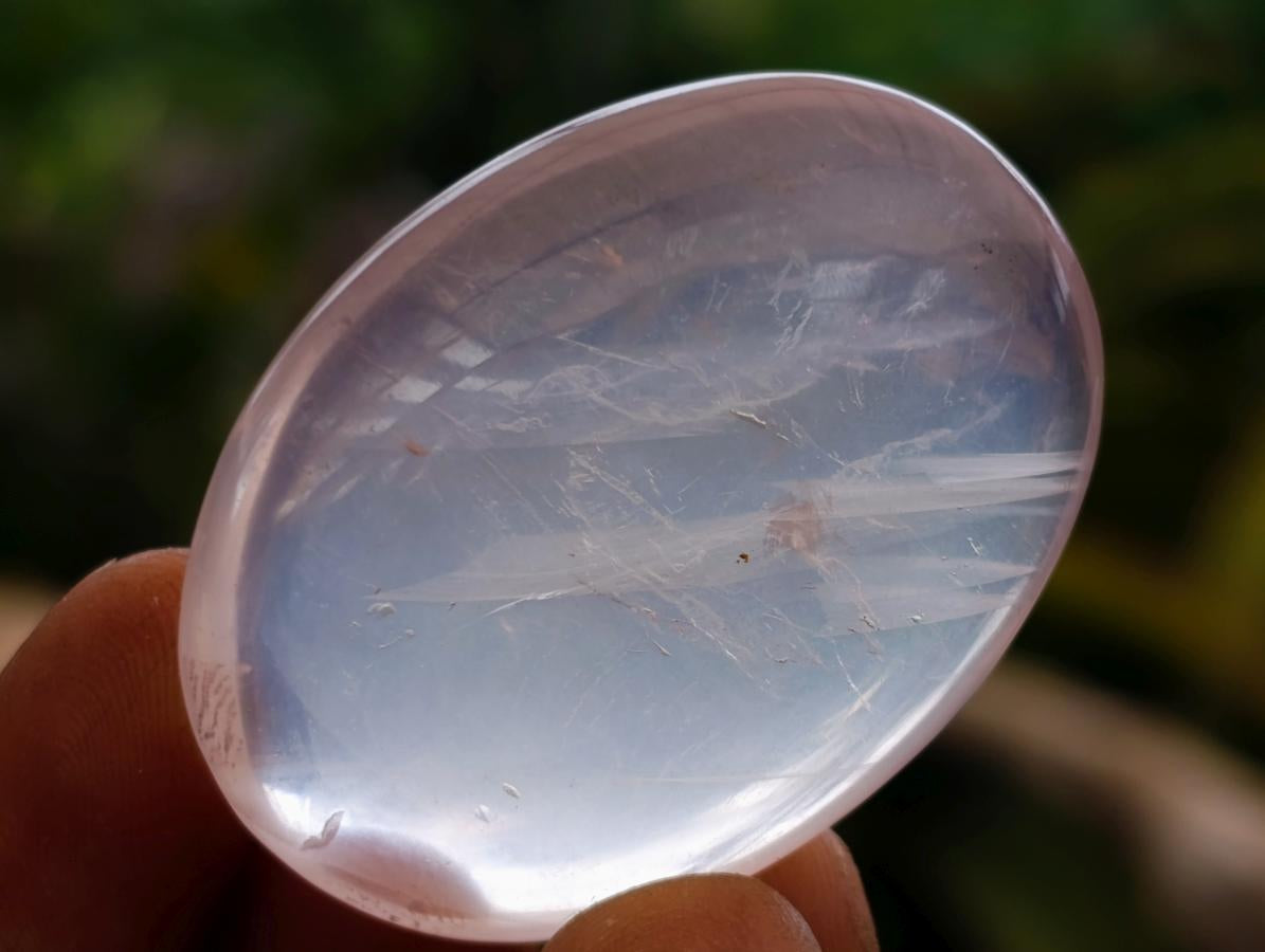 Polished Wire Wrap Size Gemmy Rose Quartz Galets x 35 From Madagascar - Toprock Gemstones and Minerals 