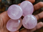 Polished Wire Wrap Size Gemmy Rose Quartz Galets x 35 From Madagascar - Toprock Gemstones and Minerals 