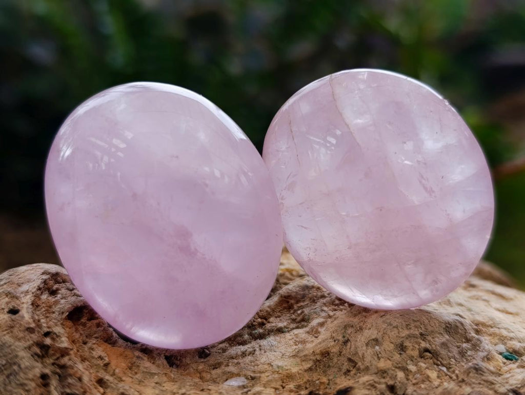 Polished Wire Wrap Size Gemmy Rose Quartz Galets x 35 From Madagascar - Toprock Gemstones and Minerals 