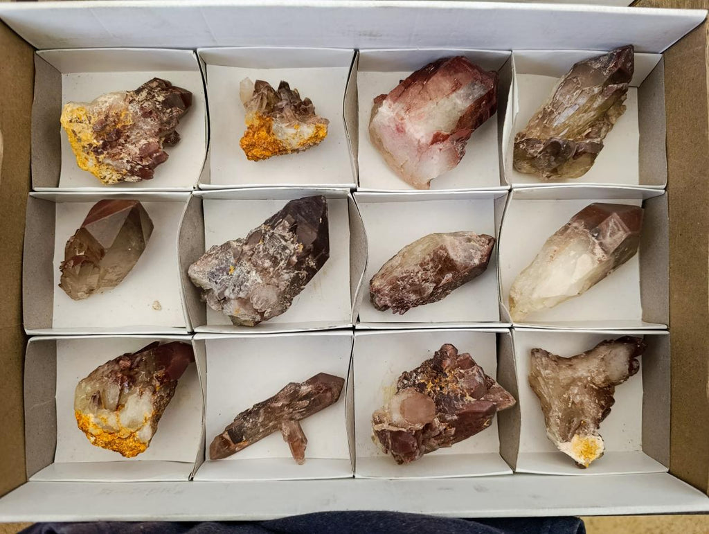 Natural Red Hematoid Quartz Crystals x 12 From Karoi, Zimbabwe - Toprock Gemstones and Minerals 