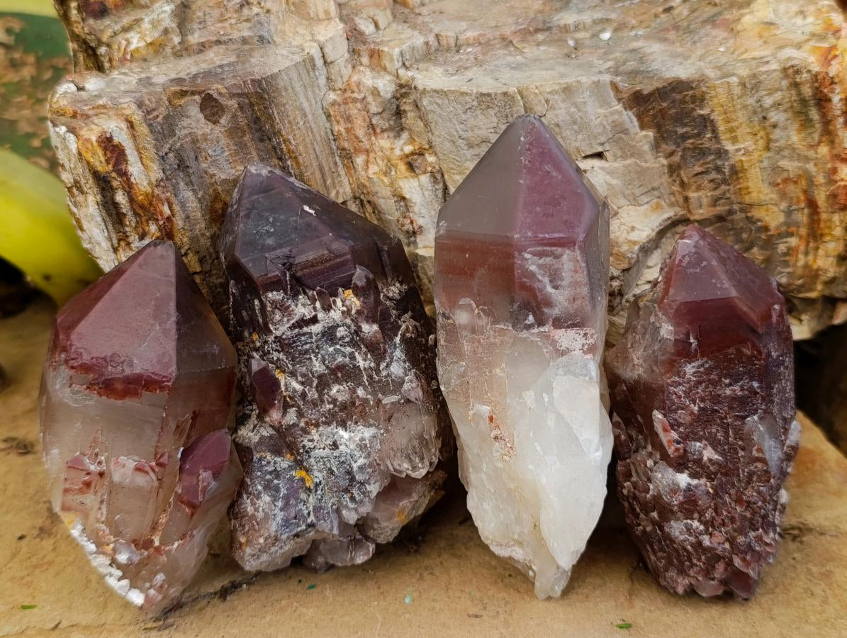 Natural Red Hematoid Quartz Crystals x 12 From Karoi, Zimbabwe - Toprock Gemstones and Minerals 