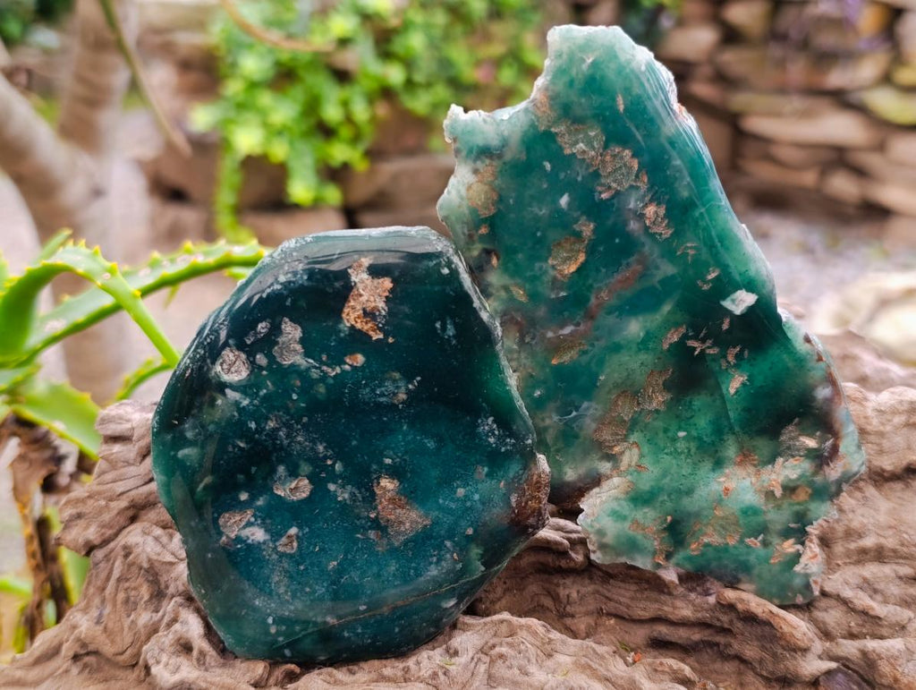Polished On One Side Mtorolite Chrysoprase Plates x 12 From Mutorashanga, Zimbabwe - Toprock Gemstones and Minerals 