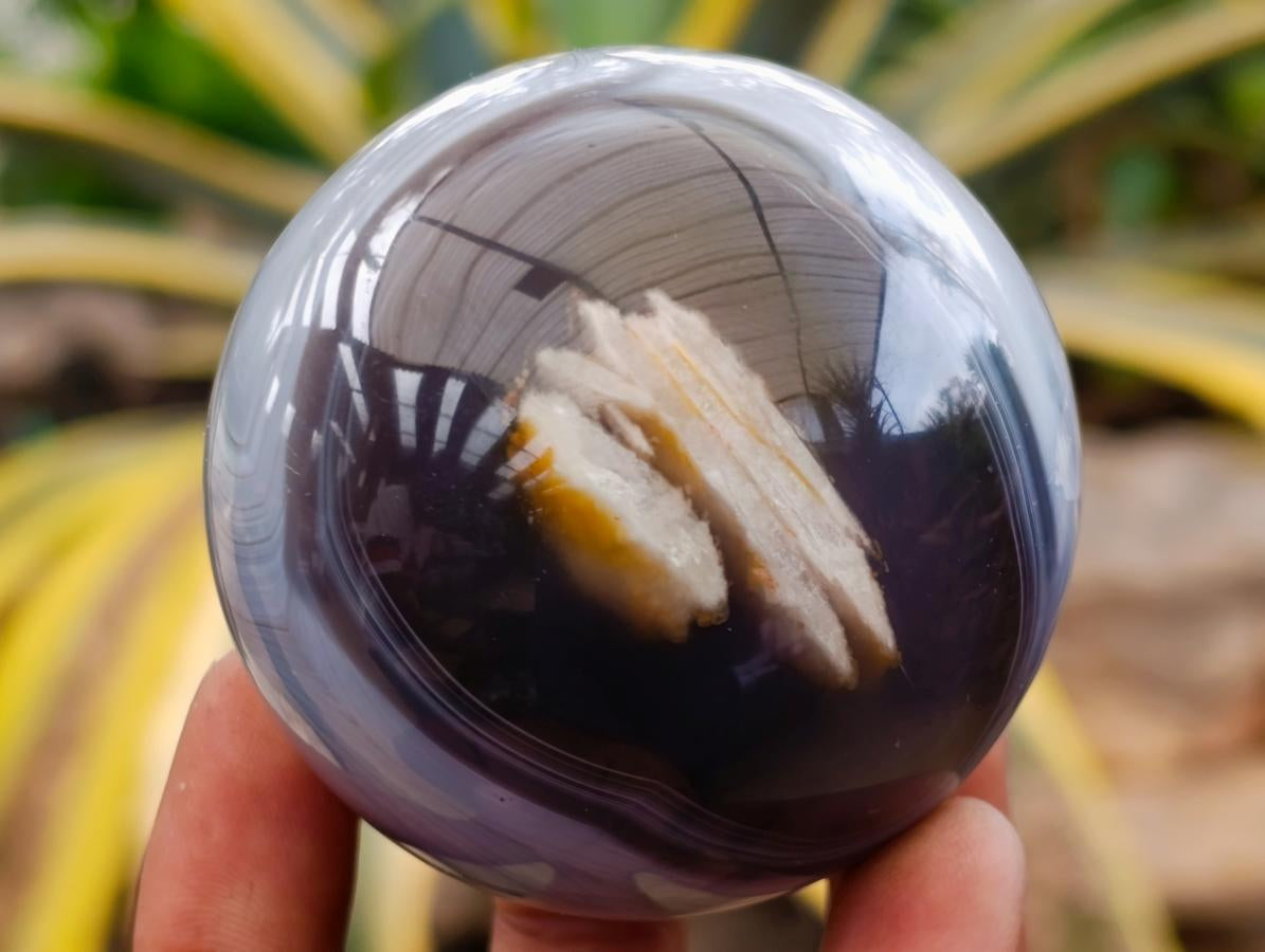 Polished Banded Agate Spheres x 6 From Madagascar - Toprock Gemstones and Minerals 