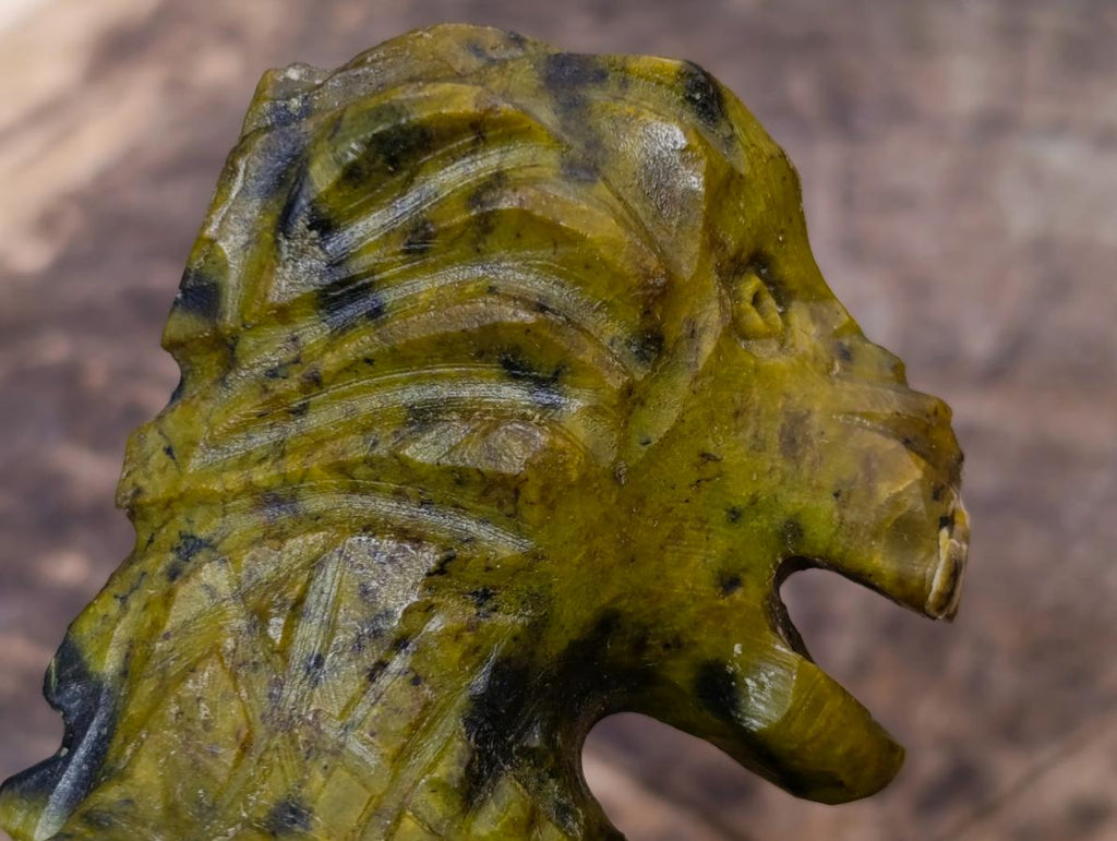 Hand Made Leopard Stone Welsh Dragon Carving x 1 From Zimbabwe - Toprock Gemstones and Minerals 