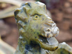 Hand Made Leopard Stone Welsh Dragon Carving x 1 From Zimbabwe - Toprock Gemstones and Minerals 