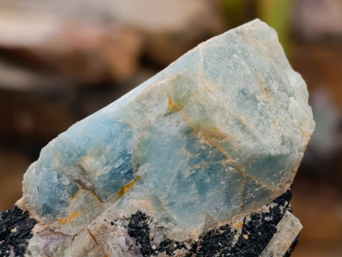 Natural Rare Aquamarine in Black Tourmaline Specimens x 12 From Karibib, Namibia - Toprock Gemstones and Minerals 