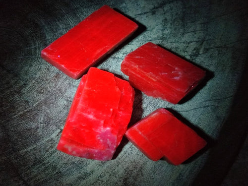 Natural Rhombohedral Sunset Orange Calcite Specimens x 24 From Spitzkop, Namibia