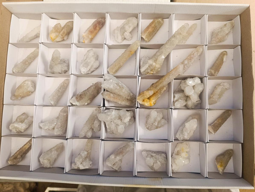 Natural White Fingered Spirit Quartz Crystals and Clusters x 35 From Boekenhouthoek, South Africa - Toprock Gemstones and Minerals 