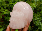 Polished Rose Quartz and Smokey Quartz Skulls x 2 From Madagascar - Toprock Gemstones and Minerals 