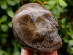 Polished Rose Quartz and Smokey Quartz Skulls x 2 From Madagascar - Toprock Gemstones and Minerals 