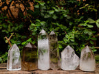 Polished Mix of Clear and Smokey Quartz Crystals x 6 From Madagascar - Toprock Gemstones and Minerals 