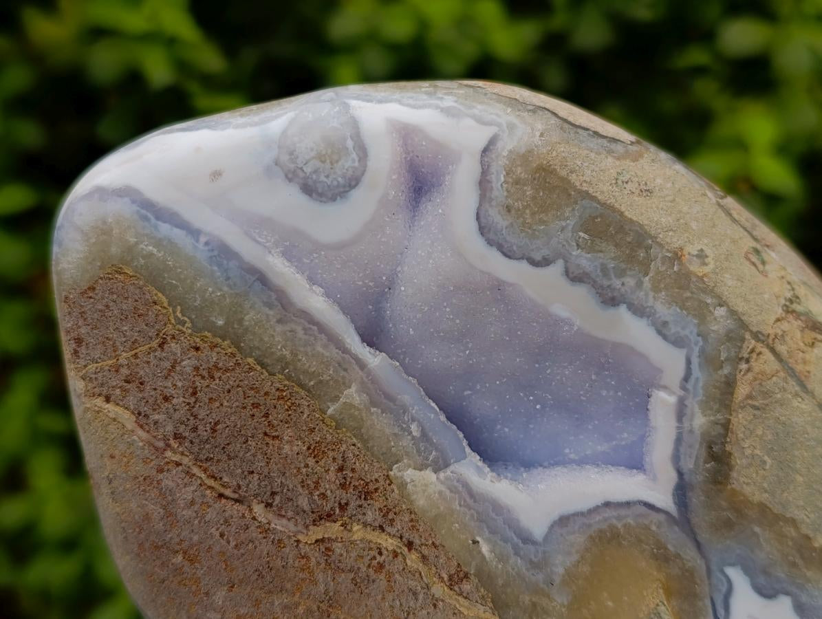 Polished Large Blue Lace Agate Standing Display Piece x 1 From Nsanje, Malawi - Toprock Gemstones and Minerals 