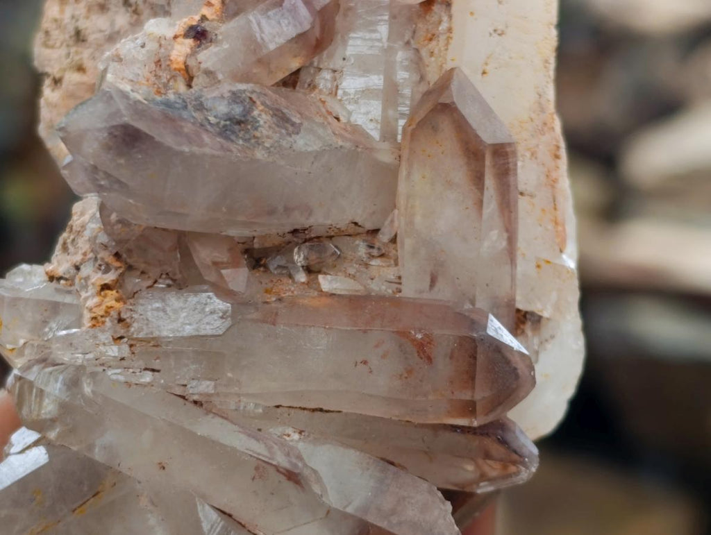 Natural Red Hematoid Quartz Crystal Clusters x 6 From Karoi, Zimbabwe - Toprock Gemstones and Minerals 