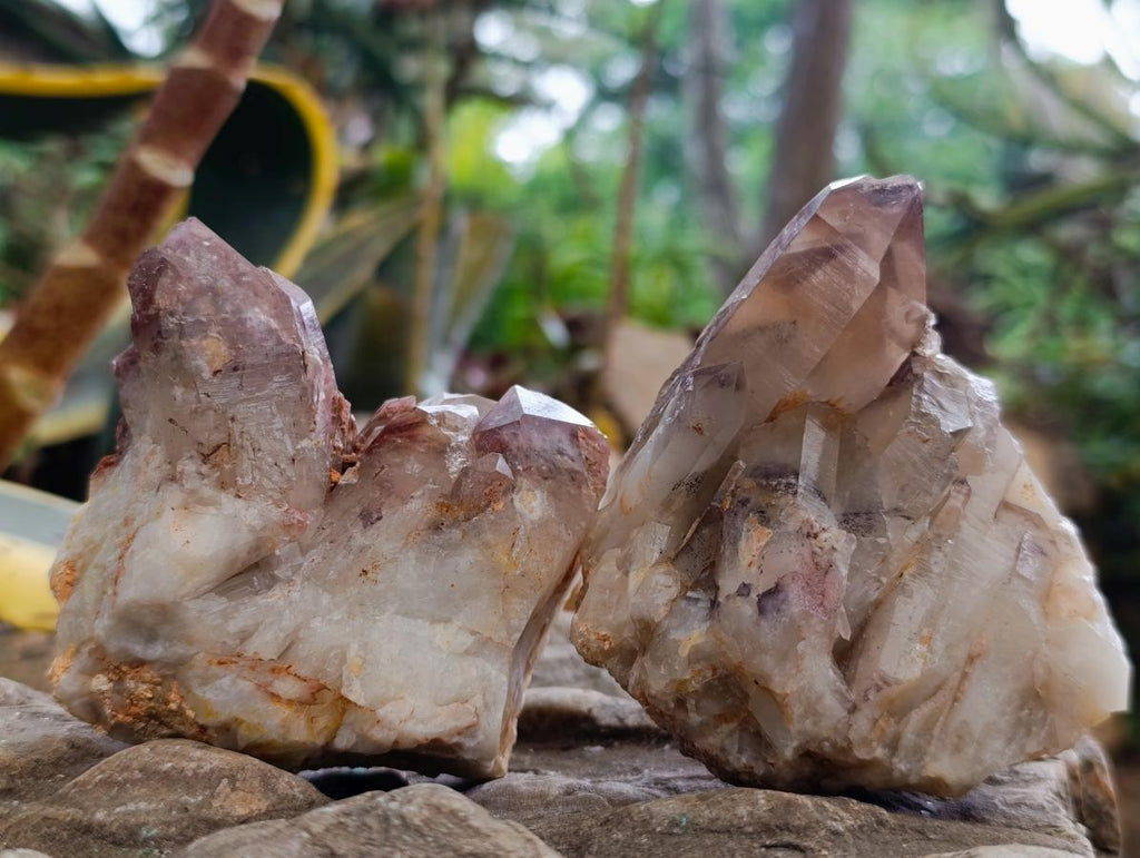 Natural Red Hematoid Quartz Crystal Clusters x 6 From Karoi, Zimbabwe - Toprock Gemstones and Minerals 
