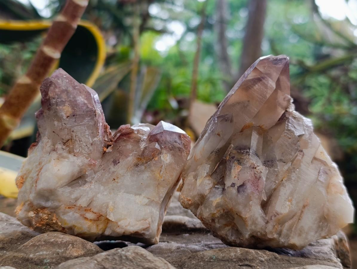 Natural Red Hematoid Quartz Crystal Clusters x 6 From Karoi, Zimbabwe - Toprock Gemstones and Minerals 
