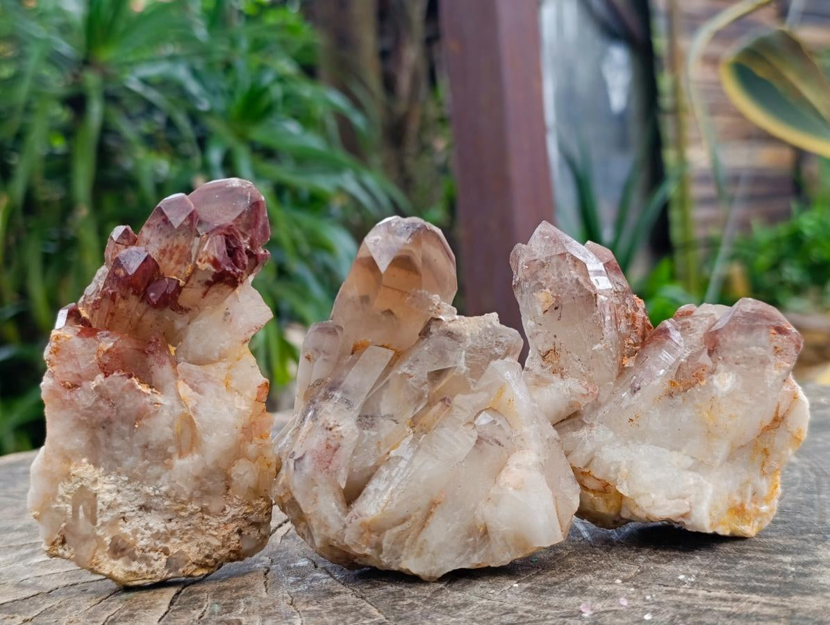 Natural Red Hematoid Quartz Crystal Clusters x 6 From Karoi, Zimbabwe - Toprock Gemstones and Minerals 