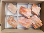 Natural Rhombohedral Sunset Orange Calcite Specimens x 6 From Spitzkop, Namibia - Toprock Gemstones and Minerals 