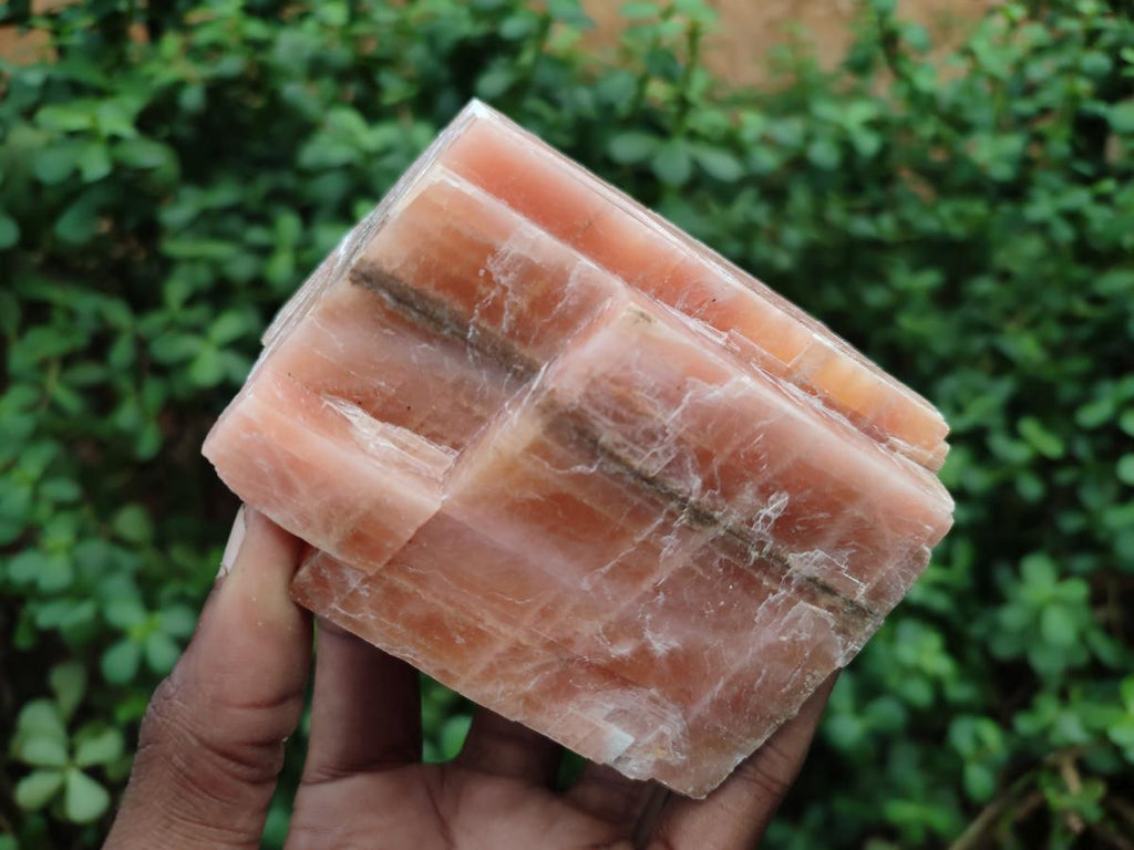 Natural Rhombohedral Sunset Orange Calcite Specimens x 6 From Spitzkop, Namibia - Toprock Gemstones and Minerals 