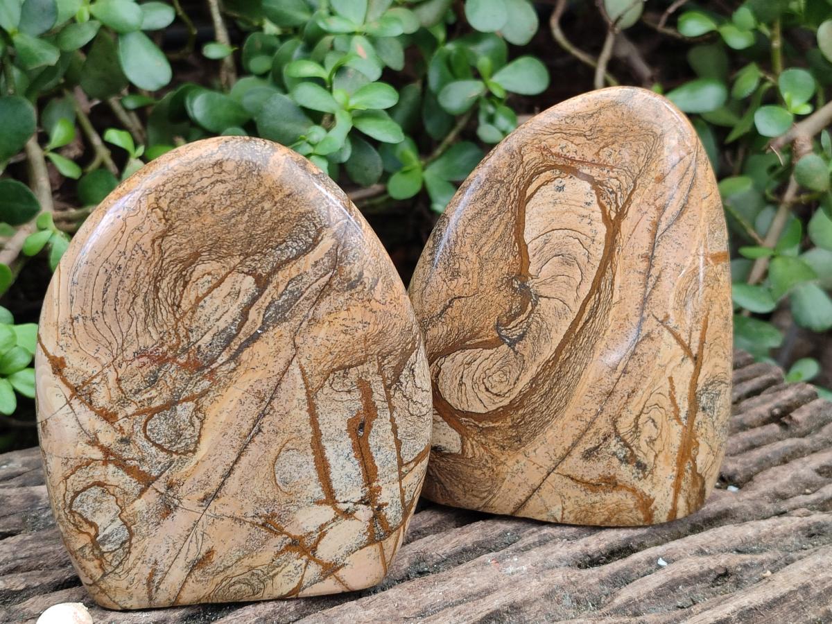 Polished Picture Stone Jasper Standing Display Pieces x 2 From Ais-Ais, Namibia - Toprock Gemstones and Minerals 