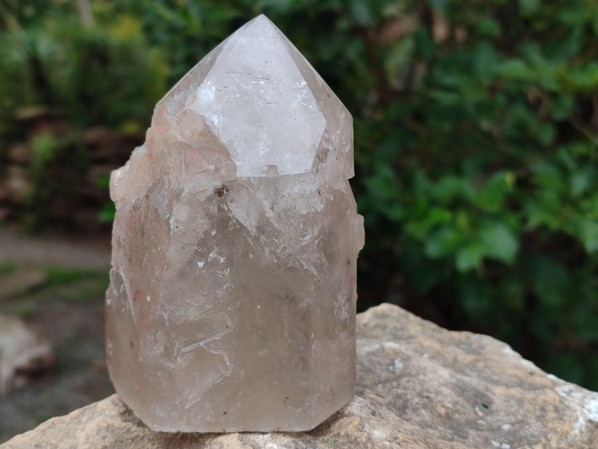 Polished On One Side Smokey Quartz Crystals x 2 From Angola - Toprock Gemstones and Minerals 