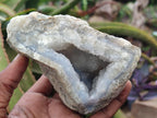 Natural Blue Lace Agate Geode Specimens x 6 From Nsanje, Malawi - Toprock Gemstones and Minerals 