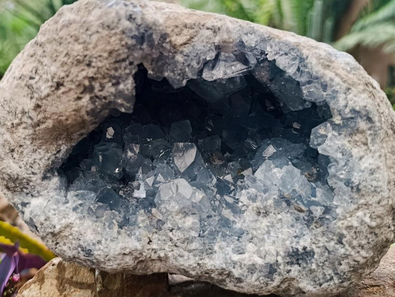 Natural Blue Celestite Geode Specimen x 1 From Sakoany, Madagascar - Toprock Gemstones and Minerals 