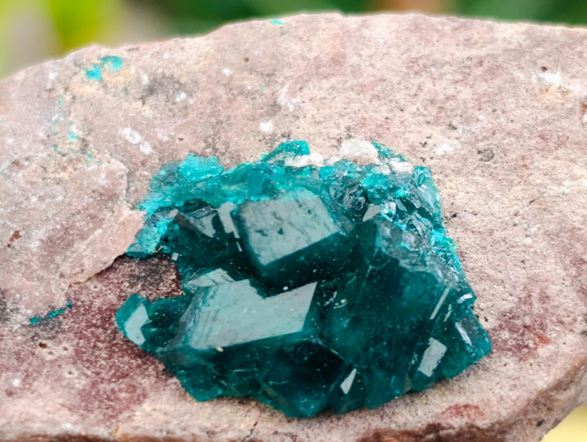 Natural Dioptase on Dolomite Specimens x 12 From Likasi, Congo - Toprock Gemstones and Minerals 