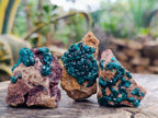Natural Dioptase on Dolomite Specimens x 12 From Likasi, Congo - Toprock Gemstones and Minerals 