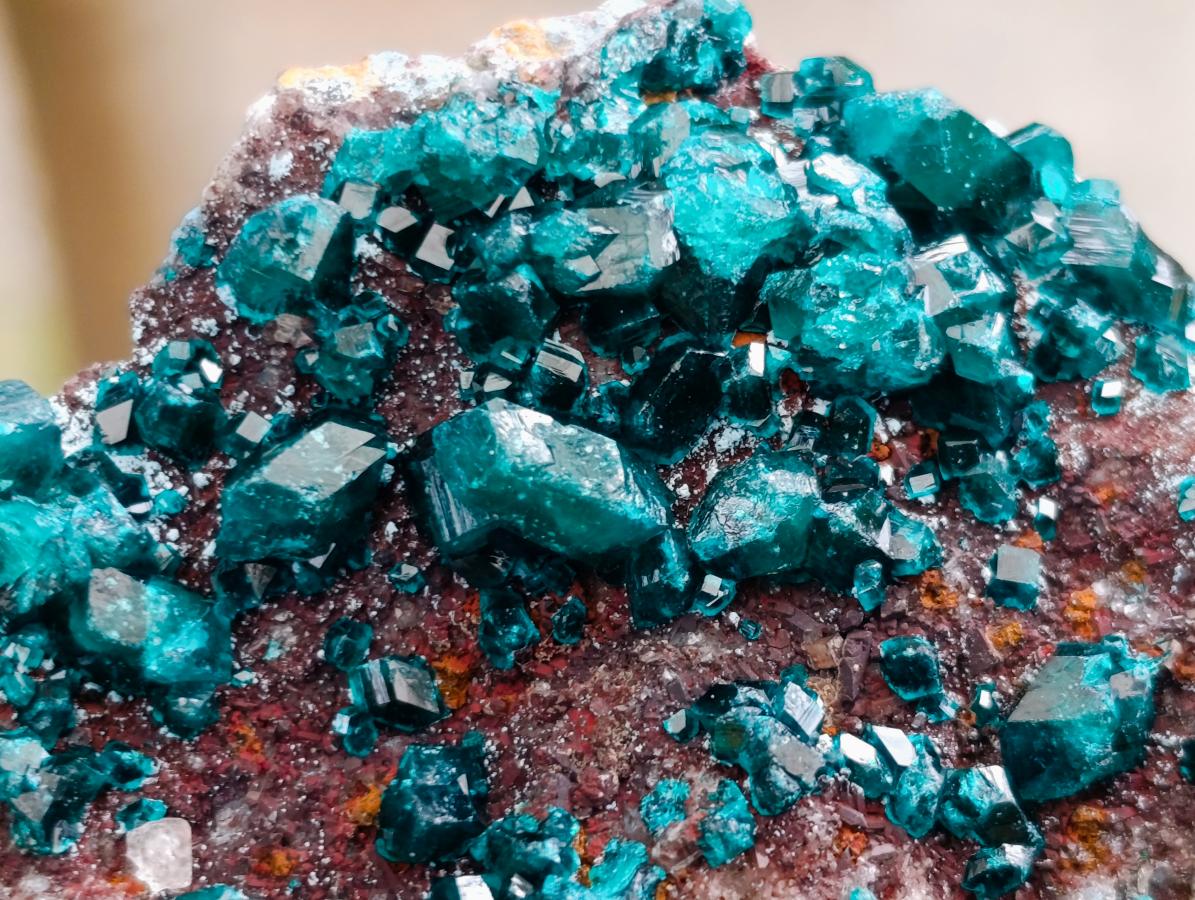 Natural Dioptase on Dolomite Specimens x 12 From Likasi, Congo - Toprock Gemstones and Minerals 