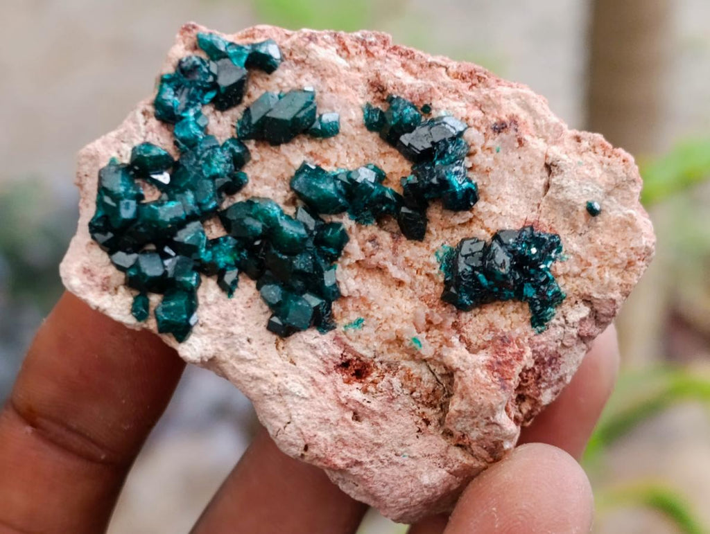 Natural Dioptase on Dolomite Specimens x 12 From Likasi, Congo - Toprock Gemstones and Minerals 