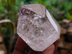 Polished Smokey Window Amethyst Crystals with Enhydro x 12 From Akansobe, Madagascar - Toprock Gemstones and Minerals 