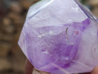 Polished Smokey Window Amethyst Crystals with Enhydro x 12 From Akansobe, Madagascar - Toprock Gemstones and Minerals 