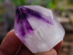 Polished Smokey Window Amethyst Crystals with Enhydro x 12 From Akansobe, Madagascar - Toprock Gemstones and Minerals 