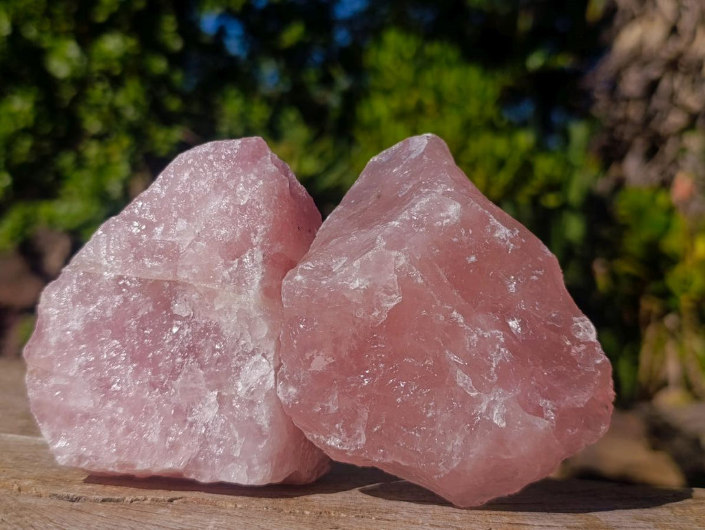 Natural Cobbed Rose Quartz Specimens x 12 From Northern Cape, South Africa - Toprock Gemstones and Minerals 