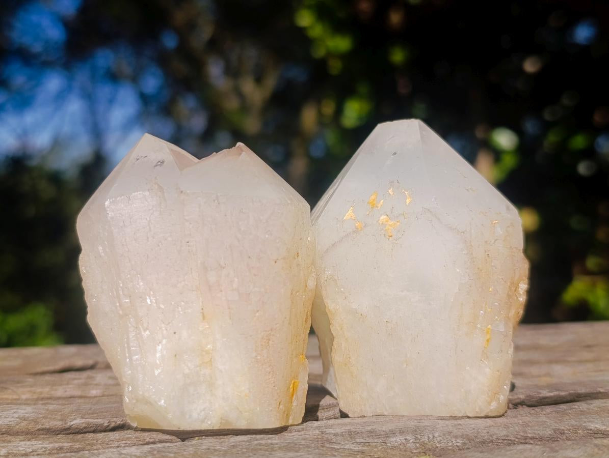 Polished Cascading Candle Quartz Crystals x 15 From Antsirabe, Madagascar - Toprock Gemstones and Minerals 