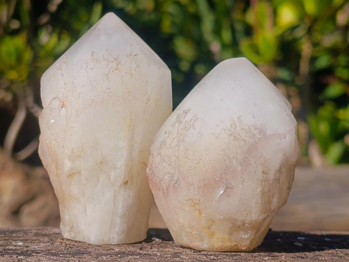 Polished Cascading Candle Quartz Crystals x 15 From Antsirabe, Madagascar - Toprock Gemstones and Minerals 