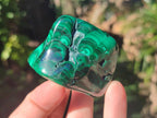 Polished Flower Banded Malachite Free Forms x 3 From Congo - Toprock Gemstones and Minerals 