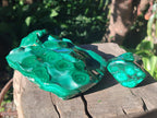 Polished Flower Banded Malachite Free Forms x 3 From Congo - Toprock Gemstones and Minerals 