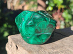 Polished Flower Banded Malachite Free Forms x 3 From Congo - Toprock Gemstones and Minerals 