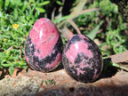 Polished Rhodonite Gemstone Eggs x 6 From Ambindavato, Madagascar - Toprock Gemstones and Minerals 